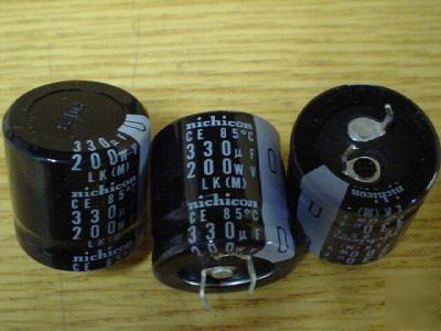 New 10 nichicon 200V 330UF snap-in capacitors 