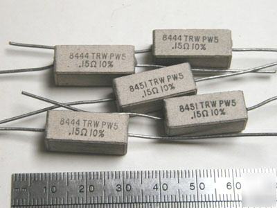 0.15 ohm 10% @ 5 watt wire wound resistors (40 pcs)