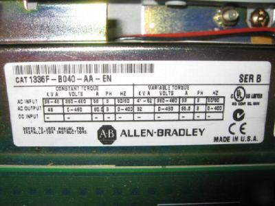 Ab allen bradley 1336F-B040-aa-en 40 hp 40HP series b