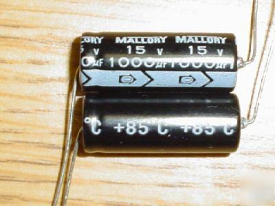 New 100 pcs 15V 1000UF mallory axial capacitor 
