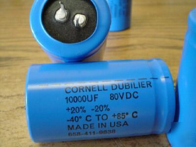New 2PC 80V 10000UF cornell dubilier snap in capacitors 
