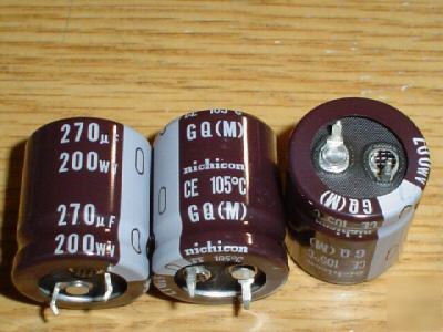 New 2PCS nichicon 200V 270UF 105C snap-in capacitors 