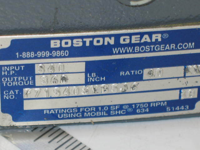New boston gear 700 series enclosed worm gearhead drive