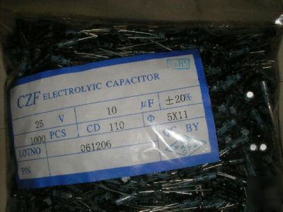 Electolytic 10UF 25V capacitor (1000 pieces)