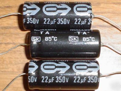 New 50 mallory 350V 22UF axial capacitors 