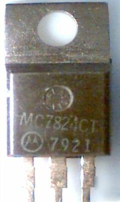 10 MC7824CT 24VDC volt reg, 1A,7824, LM7824 equiv, gold