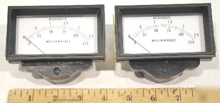 2 - triplett 320GL 320 analog 1MA dc panel meter