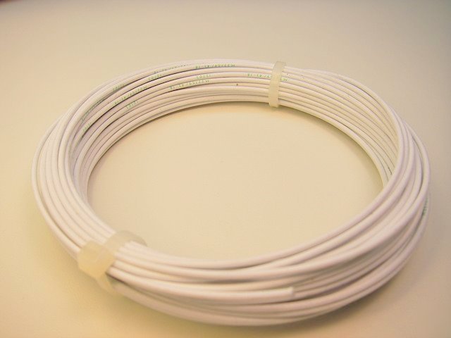 50 feet mil-spec 18-awg silver-coated wire, white