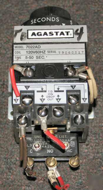 Agastat - time delay timed relay switch 5-50 sec 7022AD