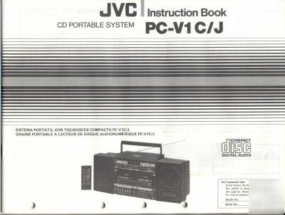 Jvc owner operator instruction manual pc-V1 c/j