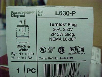 L630-p p and s turnlok plug 3W 30A 250V (box of 10)