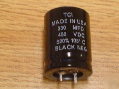 New 2PCS tci 450V 330UF 105C mini snap-in capacitors 