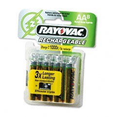 Nimh rechargable batteries, 1,800MAH, aa, 8/pack