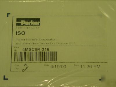 Parker iso union fitting pn 4MSC8R-316 stainless 