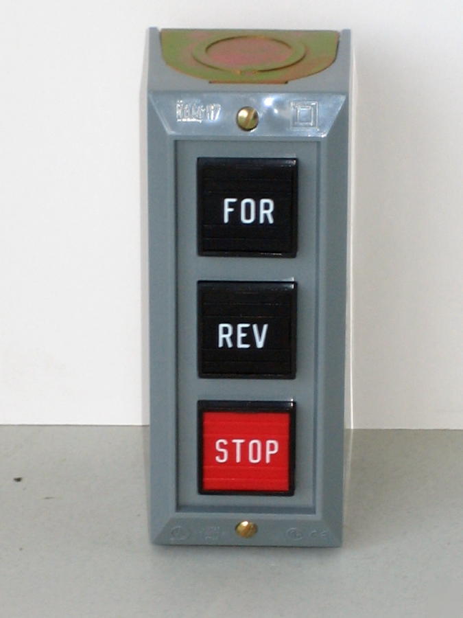 Square d forward-reverse stop push button station