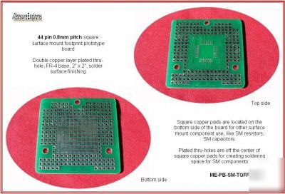Tqfp 44 pin 0.8MM smt surface mount prototype board