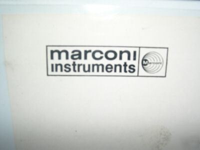 Marconi operating inst. for oscillator type tf 1246 