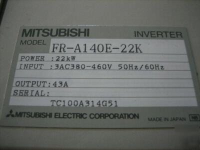 Mitsubishi/freqrol fr-A140-22K inverter fr-a A100 rem