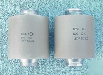 New centralab 500 pf 15 kv high voltage capacitor pair 