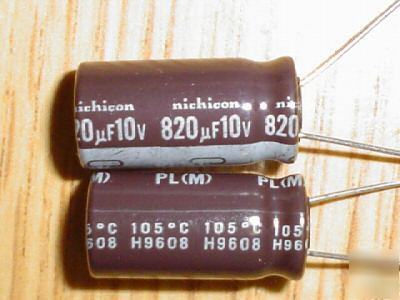 200P 10V 820UF nichicon radial capacitors low esr 105C