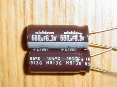 200P 6.3V 680UF nichicon radial capacitors low esr 105C