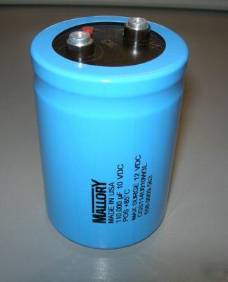 Lot 10 mallory electrolytic capacitors CGS114U010W3L