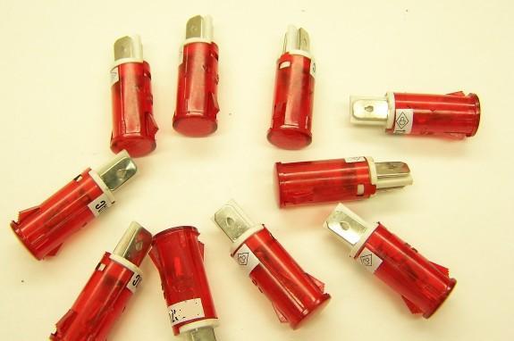 New 10 pieces mini pilot light 12MM red ac/dc 