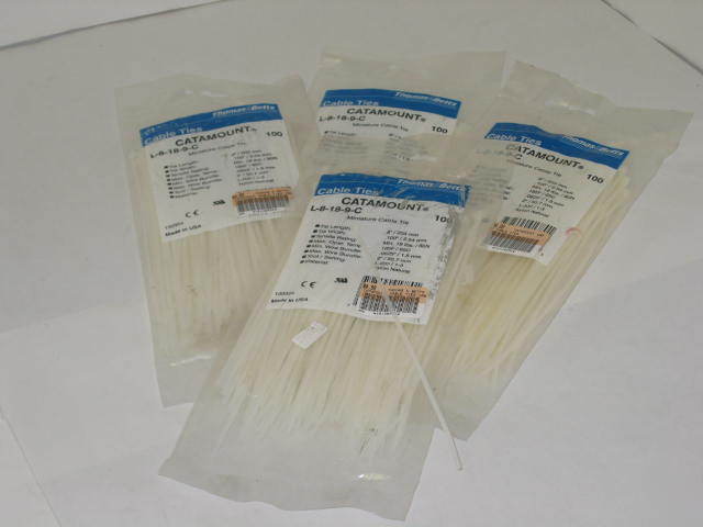 New t&b white 8IN cable ties 18LB l-8-18-9-c qty-400 - -