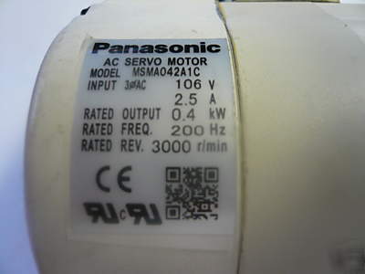 Panasonic 400 watt MSMA042A1C, 3 phase ac servo motor