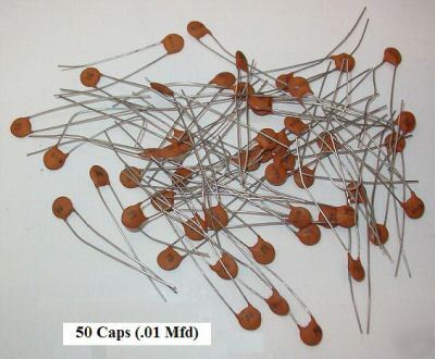 0.01MFD .01UF ceramic disc capacitors 100V (20 qty)