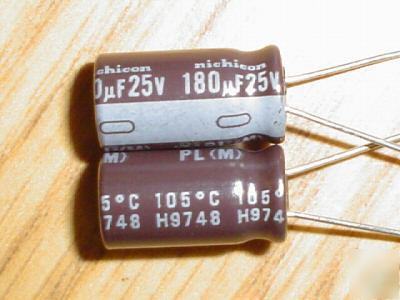 200PC 25V 180UF nichicon radial capacitors low esr 105C