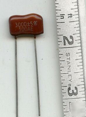 3000PF / 500 v epoxy dipped mica capacitor 36+ lot 