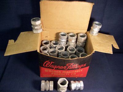 Box of at least 38 wagner threaded fittings original bx