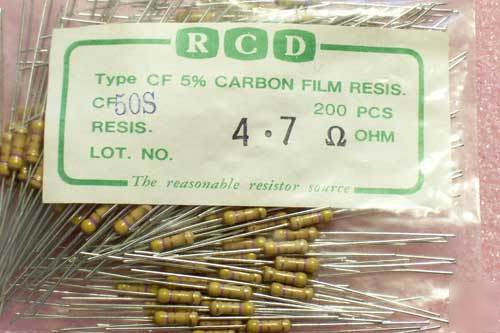 4.7 ohm ohms 1/2W carbon film resistors 5% - 200PCS