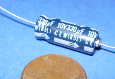 Axial electrolytic cap 330UF 10V