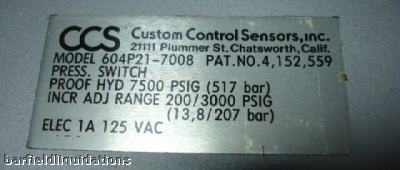 New custom controll sensors pressure switch 604P21-7008