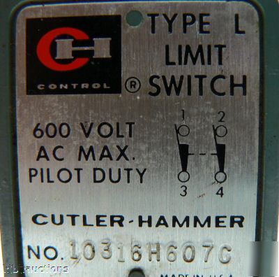New cutler hammer 10316H607C type l limit switch 