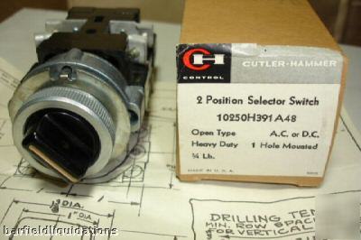 New cutler hammer 2 position selec switch 10250H391A48