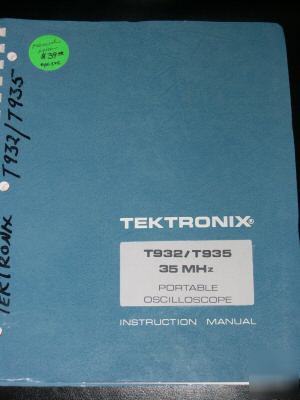 Tektronix T932/T935 35MHZ portable oscilloscope manual