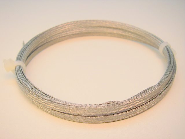 10 ft flat braided tin-coated-copper ground strap 3/16