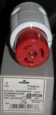 Leviton locking connector 631 71420-c 63171420C - red