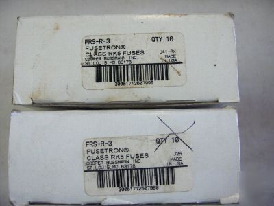 New cooper bussmann frs-r-3 fuses lot of 20 old stock 