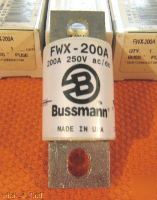 New lot of 5 buss semiconductor fuse fwx-200A fwx 200 