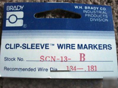 Clip sleeve wire markers brady scn-13-b .134-.181 300PC