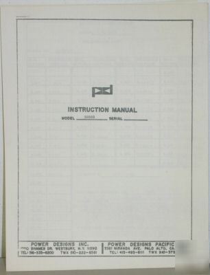Copy precision power supply 2020B instruction manual