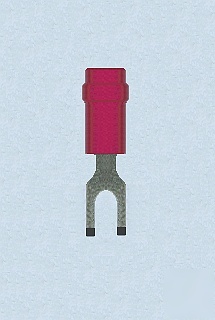 Lot (300) solderless spade crimp terminals #2 red 18-22
