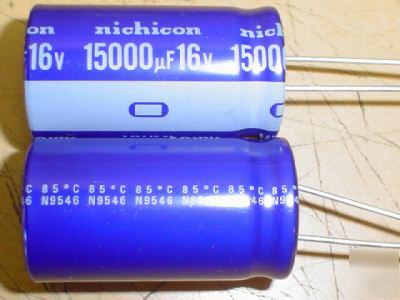 New 10 nichicon 16V 15,000UF radial capacitors 