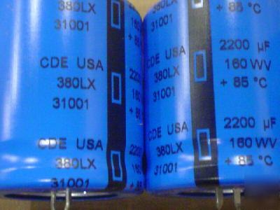 5 cde 160V 2200UF mini snap in capacitors 