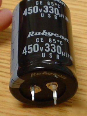 New 5PCS 450V 330UF rubycon mini snap-in capacitor 
