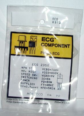 New ECG2312 NTE2312 npn transistor surplus 